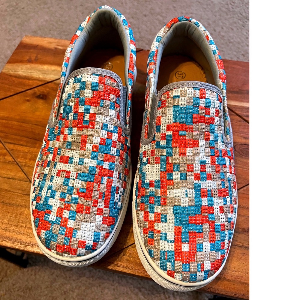 Bernie Mev‎ Verona GOURAMI LUREX Slip On Shoes Women Size 37/6.5US Woven NWB
